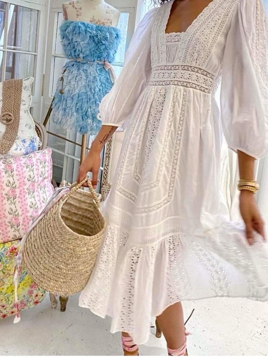 LoveShackFancy Dresses & Skirts - LoveShackFancy Garrison Dress | Eyelet Cottagecore Coquette Romantic Bridal 2